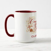 Mug Script de remise des diplômes floral rouge avec an (Gauche)