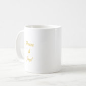 Mug Script de topographie Peace & Joy en or (Devant gauche)
