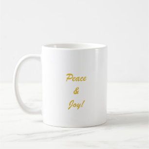 Mug Script de topographie Peace & Joy en or