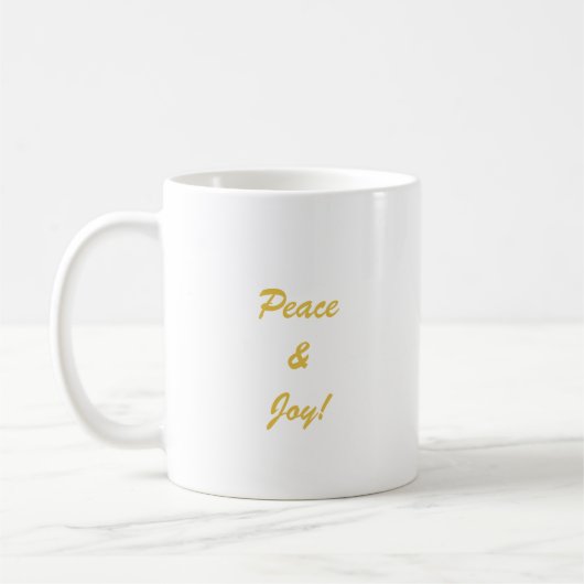 Mug Script de topographie Peace & Joy en or (Gauche)