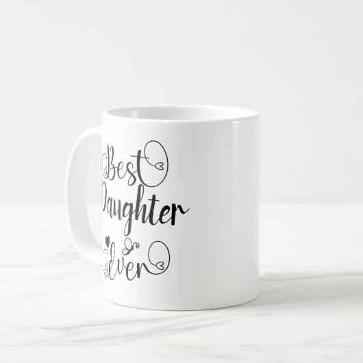 Mug Script de typographie de la meilleure fille jamais (Devant gauche)