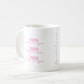 Mug Script de typographie rose Nana personnalisé (Devant gauche)