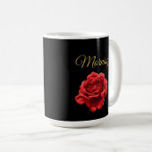 Mug Script doré personnalisé Elégant Rose rouge Person (Devant droit)