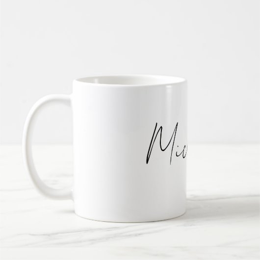 Mug Script élégant et classique Ajouter votre nom (Gauche)