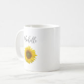 Mug Script élégant simple tournesol (Devant gauche)