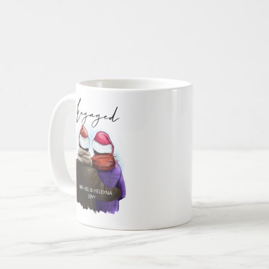 Mug Script engagé Couples personnalisés Noël (Devant gauche)