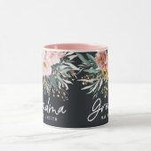 Mug Script floral d'aquarelle élégant grand-mère (Centre)