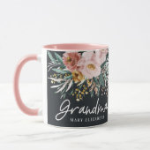 Mug Script floral d'aquarelle élégant grand-mère (Gauche)