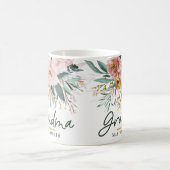 Mug Script floral d'aquarelle moderne élégante grand-m (Centre)
