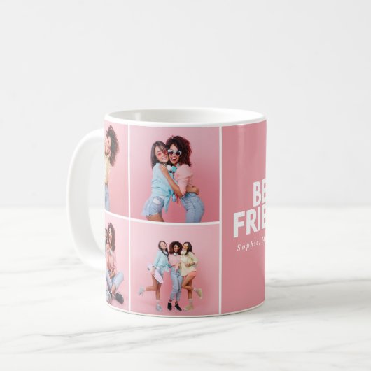 Mug Script girly multi photo moderne à la mode meilleu (Devant gauche)