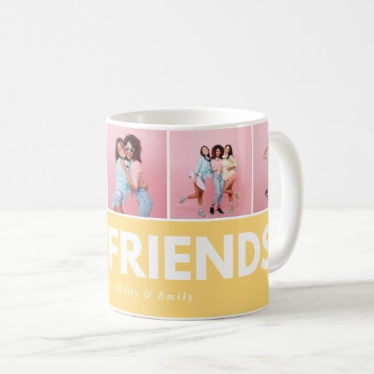 Mug Script girly multi photo moderne à la mode meilleu (Devant droit)