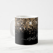 Mug Script glam de nom de parties scintillant en or no (Devant gauche)