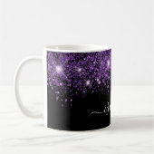 Mug Script glam de nom de parties scintillant violet n (Gauche)