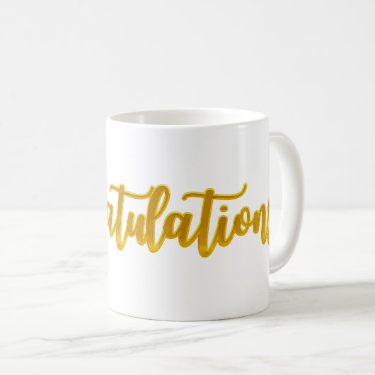 Mug Script Gold Félicitations (Devant droit)