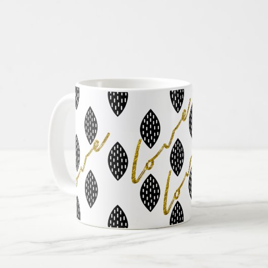 Mug Script Gold Love Motif moderne (Devant gauche)