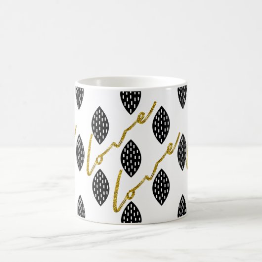 Mug Script Gold Love Motif moderne (Centre)
