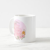 Mug Script "Good Morning Beautiful", Floral rose (Devant gauche)