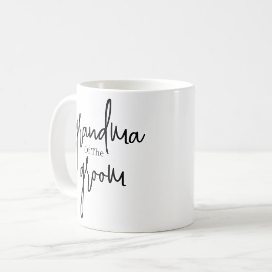 Mug Script Grand-mère noire du marié mariage Café (Devant gauche)