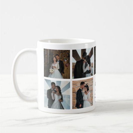 Mug Script Happily Ever Après Pink Heart Photo Collage (Gauche)
