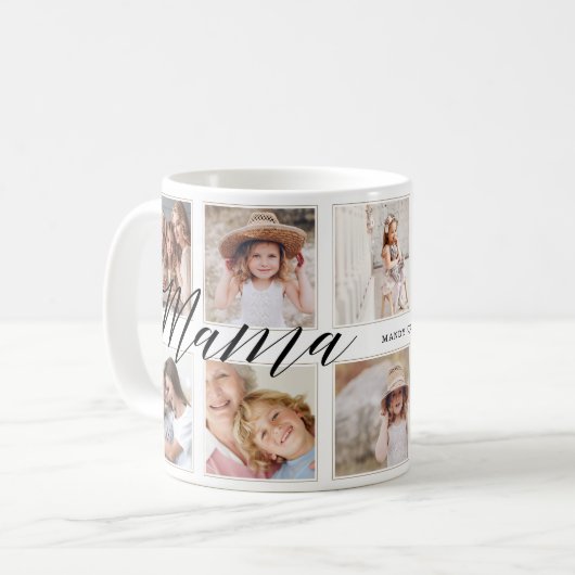 Mug Script Mama moderne | Collage photo pour petits en (Devant gauche)