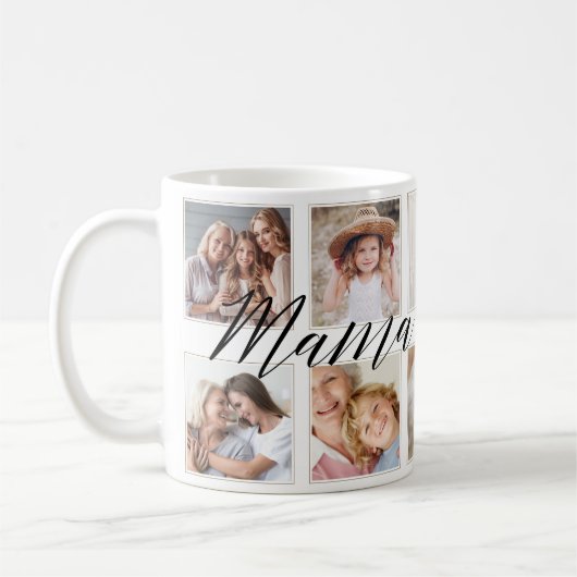 Mug Script Mama moderne | Collage photo pour petits en (Gauche)