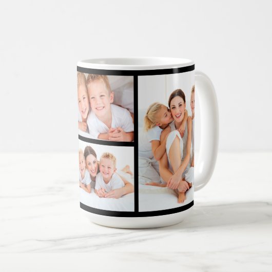 Mug Script manuscrit Best Mom Ever Photo Collage (Devant droit)