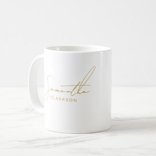 Mug Script manuscrit en or professionnel simple (Devant gauche)