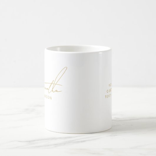 Mug Script manuscrit en or professionnel simple (Centre)