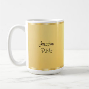 Mug Script manuscrit moderne Modèle d'or Faux
