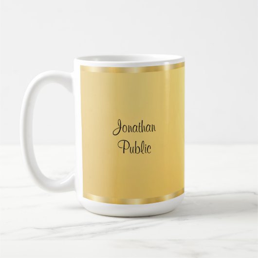 Mug Script manuscrit moderne Modèle d'or Faux (Gauche)