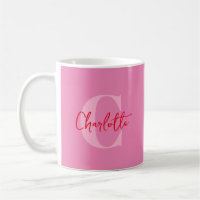Script manuscrit Quirky Whimsy Monogramme rose