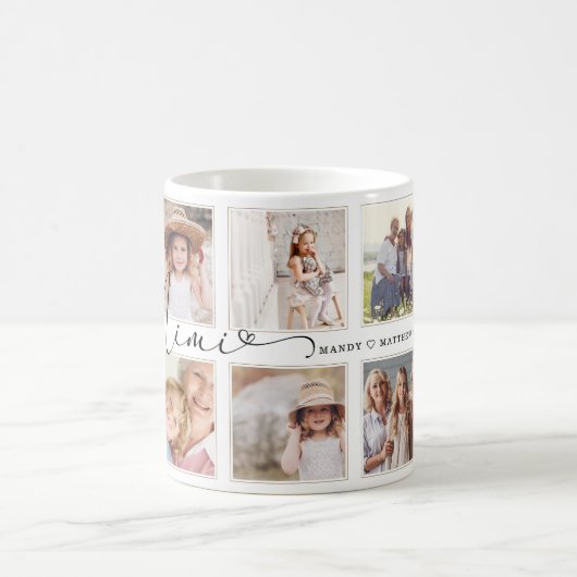 Mug Script Mimi moderne | Collage photo pour petits en (Centre)