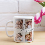 Mug Script Mimi moderne | Collage photo pour petits en<br><div class="desc">Envoyez un beau cadeau personnalisé à votre grand-mère (Mimi) qu'elle chérira pour toujours. Petits-enfants personnalisées spéciales photo collage tasse pour afficher vos propres photos et souvenirs de famille spéciaux. Notre design comprend un design simple de 10 photos collage grille avec "Mimi" conçu dans un style de script noir manuscrit. Chaque...</div>