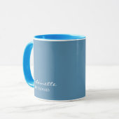 Mug Script minimaliste moderne Dusty Blue Bridesmaid (Devant gauche)