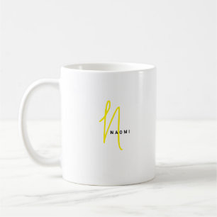 Mug Script Minimaliste Monogramme et Nom Personnalis