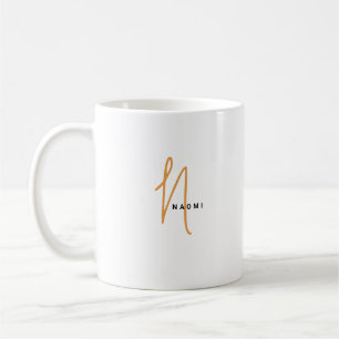 Mug Script Minimaliste   Monogramme personnalisé et no