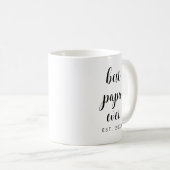 Mug Script Modèle minimaliste personnalisé Meilleur Pa (Devant droit)