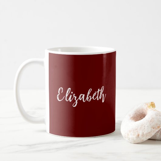 Mug Script Modèle personnalisé Ajouter un nom rouge fo (Avec donut)