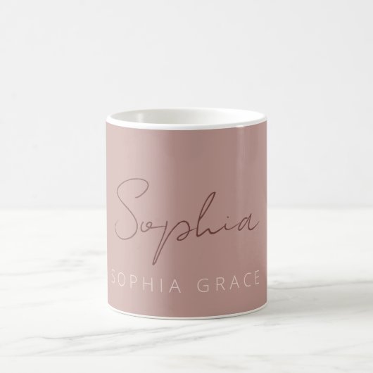 Mug Script moderne Dusty rose manuscrit fille (Centre)
