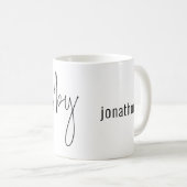 Mug Script moderne Hubby Nom noir blanc (Devant droit)