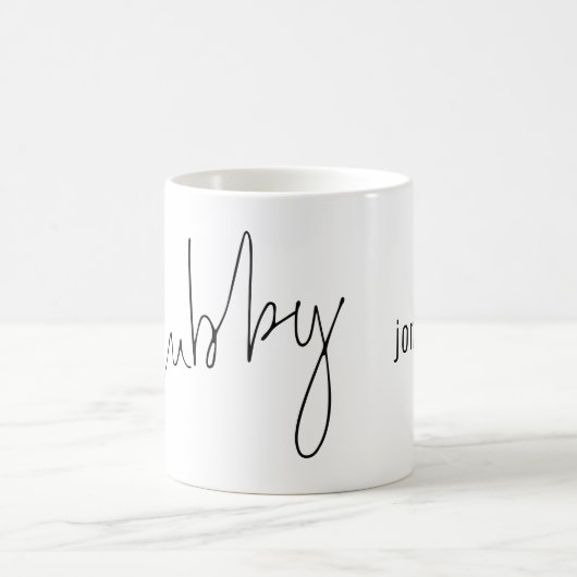 Mug Script moderne Hubby Nom noir blanc (Centre)