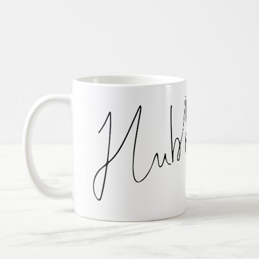 Mug Script moderne Hubby Nom noir blanc (Gauche)