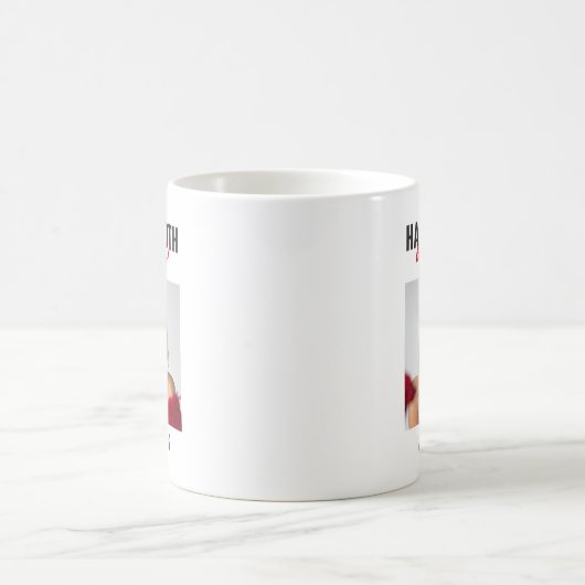 Mug Script moderne Joyeux anniversaire personnalisé ca (Centre)