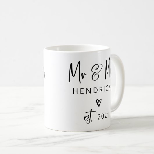 Mug Script moderne | M. et Mme Mariage Fondée (Devant droit)