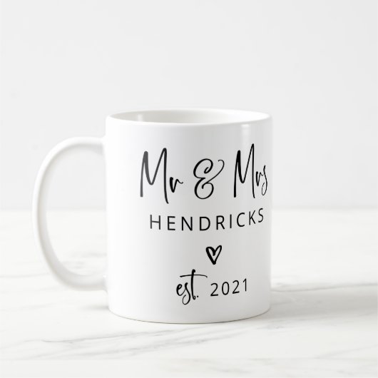 Mug Script moderne | M. et Mme Mariage Fondée (Gauche)