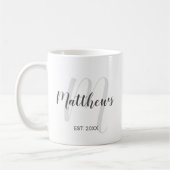 Mug Script moderne Monogramme personnalisé et nom de f (Gauche)