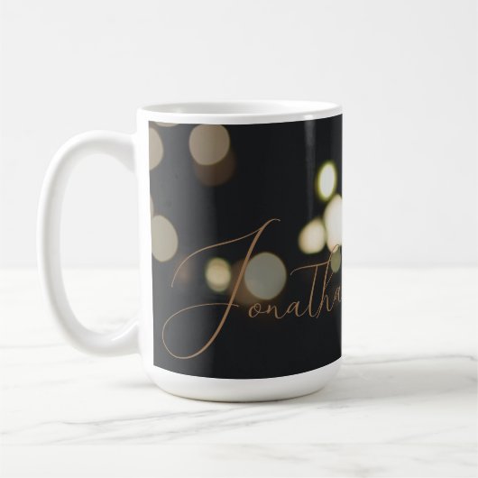 Mug Script moderne Monogramme photo complète (Gauche)