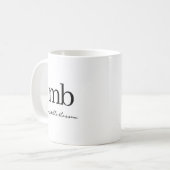 Mug Script moderne noir blanc tendance Monogramme init (Devant gauche)