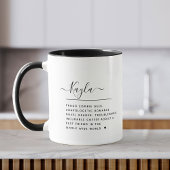 Mug Script moderne Nom personnalisé Définition Cool Bi