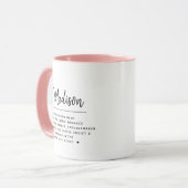 Mug Script moderne Nom personnalisé Définition Cool Fi (Devant gauche)